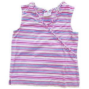 Hanna Andersson Sleevless Shirt Top Rainbow Stripes Cotton kids / girls size 130